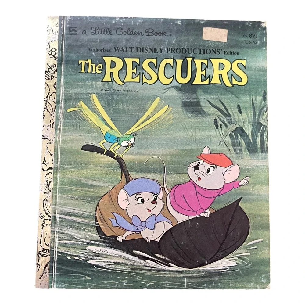 Vintage A Little Golden Book The Rescuers Walt Disney Productions 1977 Hardcover
